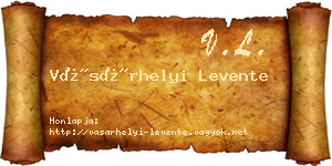 Vásárhelyi Levente névjegykártya