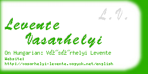 levente vasarhelyi business card